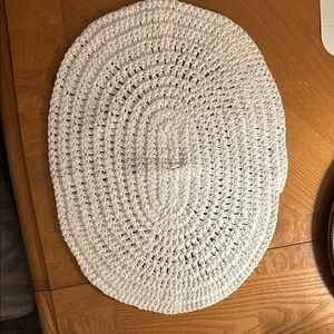 Handmade White Crochet Oval placemat